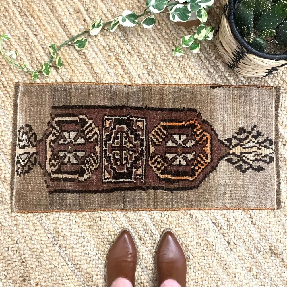 Vintage Small Boho Turkish Handmade 2x3 Rug